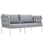 EEI-2603-WHI-GRY Harmony Outdoor Patio Aluminum Loveseat by Modway