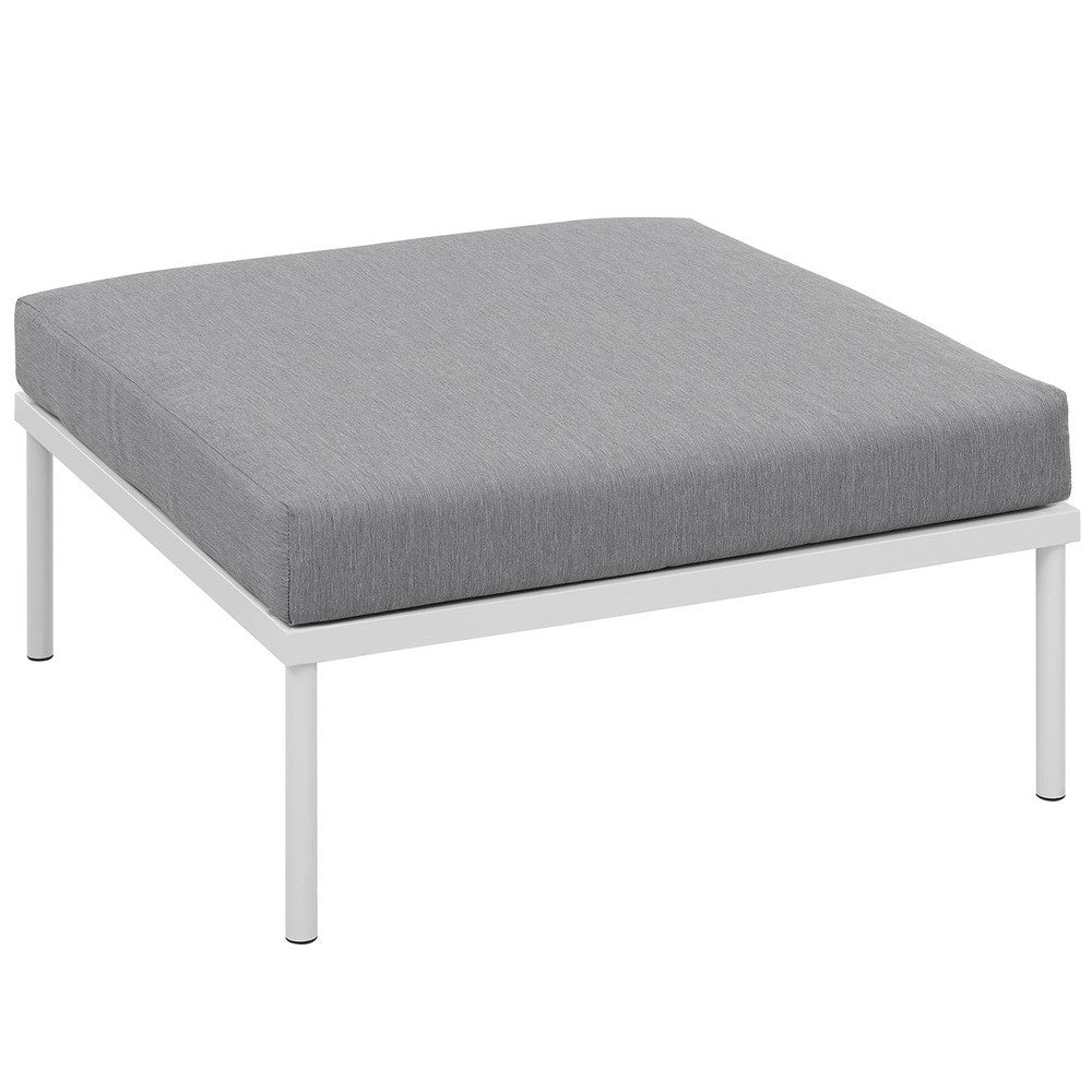EEI-2609-WHI-GRY Harmony Outdoor Patio Aluminum Ottoman by Modway