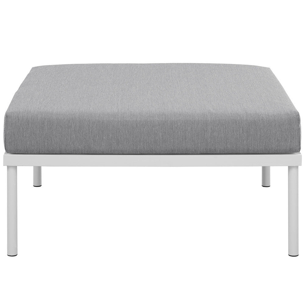 EEI-2609-WHI-GRY Harmony Outdoor Patio Aluminum Ottoman by Modway