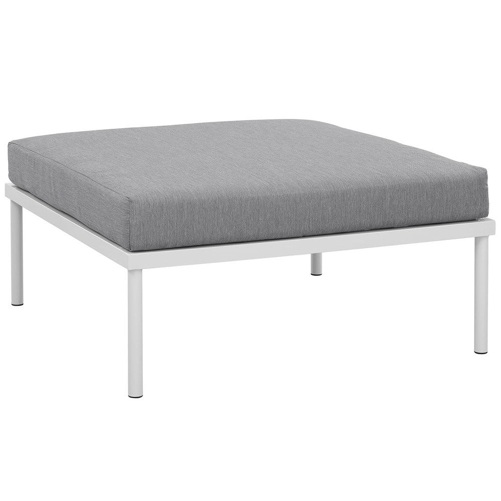 EEI-2609-WHI-GRY Harmony Outdoor Patio Aluminum Ottoman by Modway