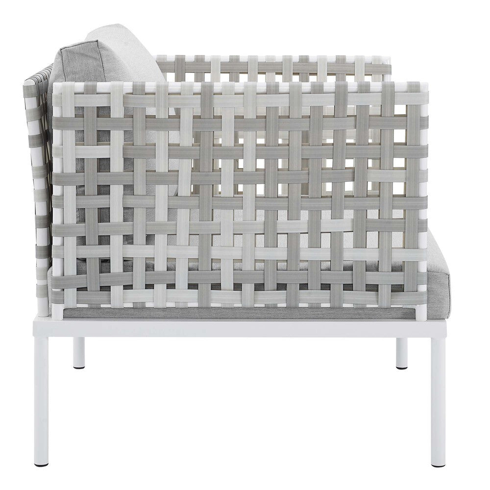 EEI-4541-TAU-GRY Harmony Sunbrella&reg; Basket Weave Outdoor Patio Aluminum Armchair by Modway