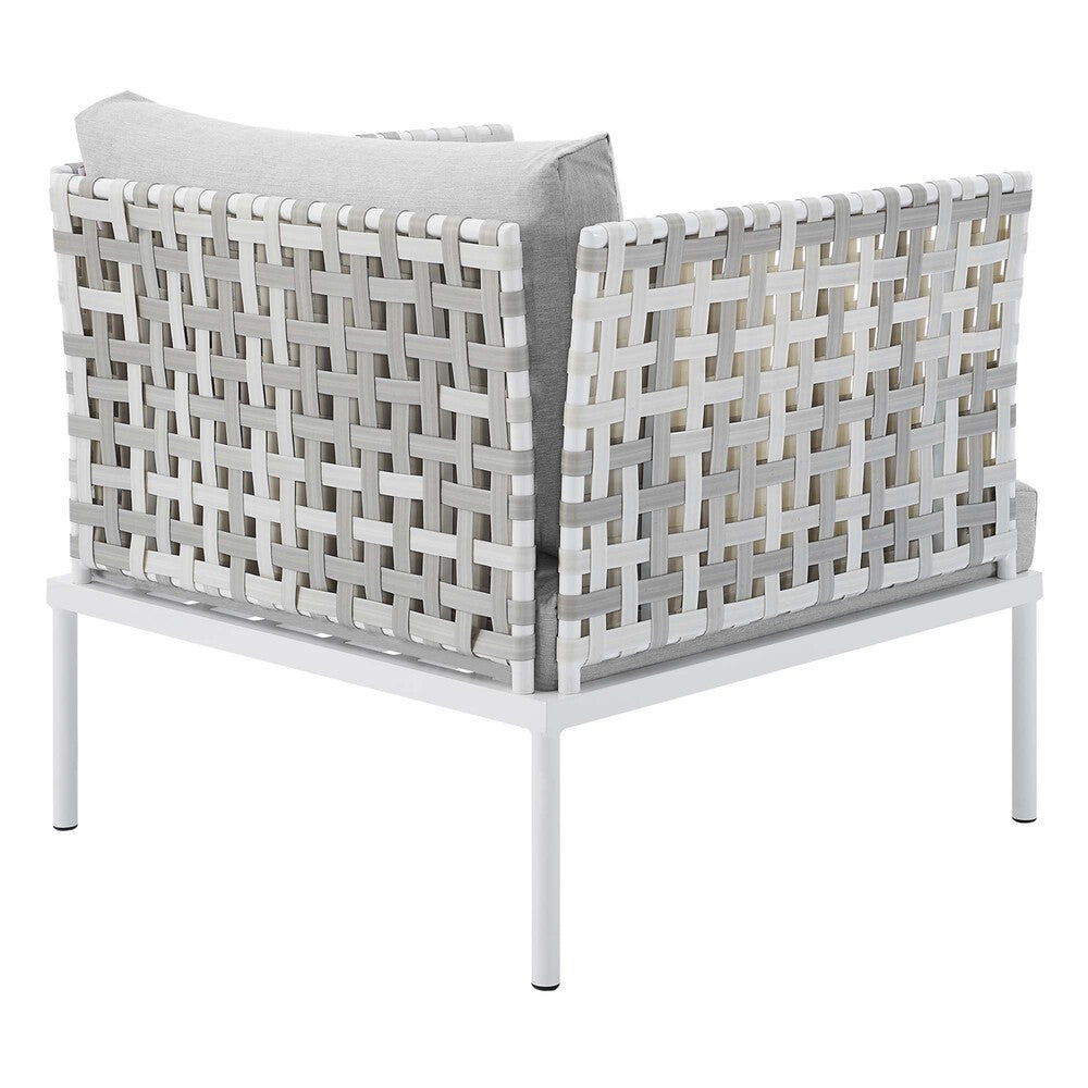 EEI-4541-TAU-GRY Harmony Sunbrella&reg; Basket Weave Outdoor Patio Aluminum Armchair by Modway