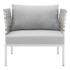 EEI-4541-TAU-GRY Harmony Sunbrella&reg; Basket Weave Outdoor Patio Aluminum Armchair by Modway