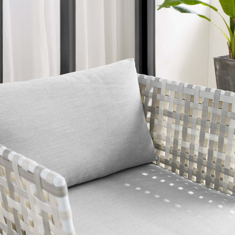 EEI-4541-TAU-GRY Harmony Sunbrella&reg; Basket Weave Outdoor Patio Aluminum Armchair by Modway