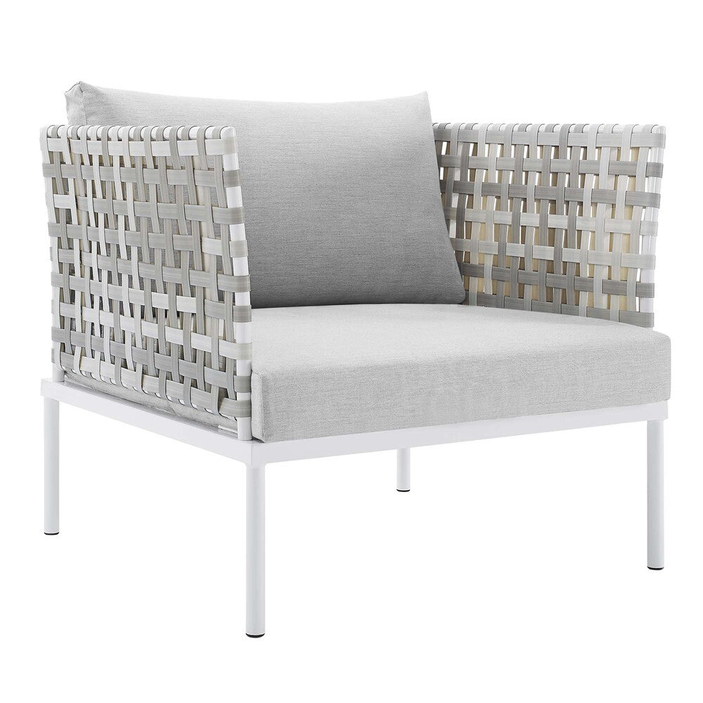 EEI-4541-TAU-GRY Harmony Sunbrella&reg; Basket Weave Outdoor Patio Aluminum Armchair by Modway