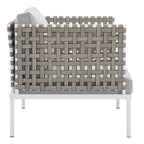 EEI-4954-TAN-GRY Harmony Sunbrella&reg; Basket Weave Outdoor Patio Aluminum Armchair by Modway