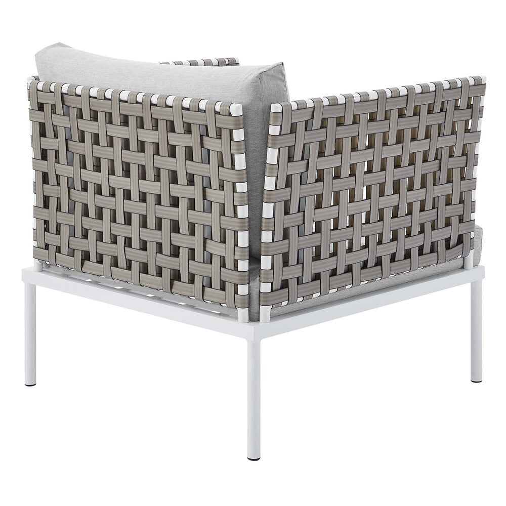 EEI-4954-TAN-GRY Harmony Sunbrella&reg; Basket Weave Outdoor Patio Aluminum Armchair by Modway