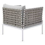 EEI-4954-TAN-GRY Harmony Sunbrella&reg; Basket Weave Outdoor Patio Aluminum Armchair by Modway
