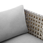 EEI-4954-TAN-GRY Harmony Sunbrella&reg; Basket Weave Outdoor Patio Aluminum Armchair by Modway