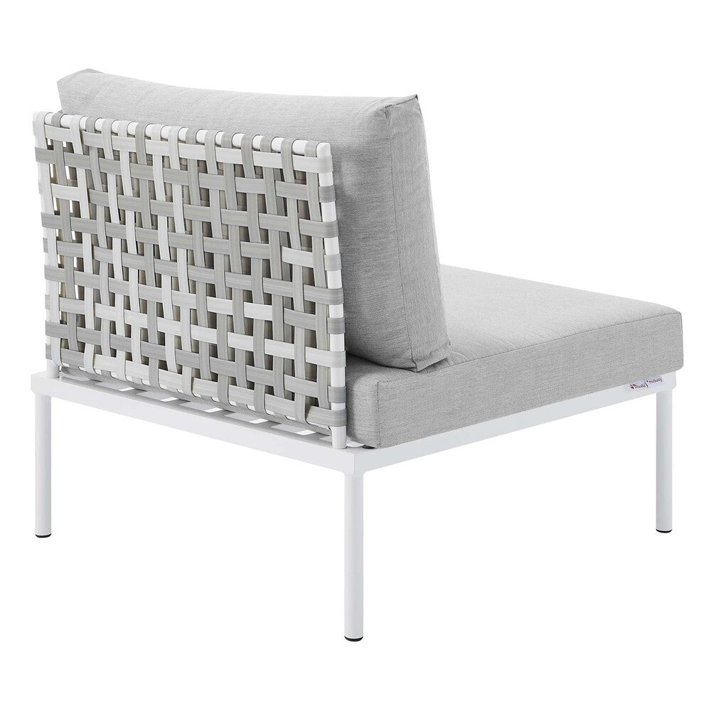 EEI-4957-TAU-GRY Harmony Sunbrella&reg; Basket Weave Outdoor Patio Aluminum Armless Chair by Modway