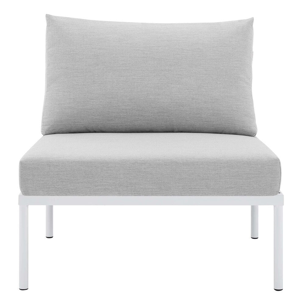 EEI-4957-TAU-GRY Harmony Sunbrella&reg; Basket Weave Outdoor Patio Aluminum Armless Chair by Modway