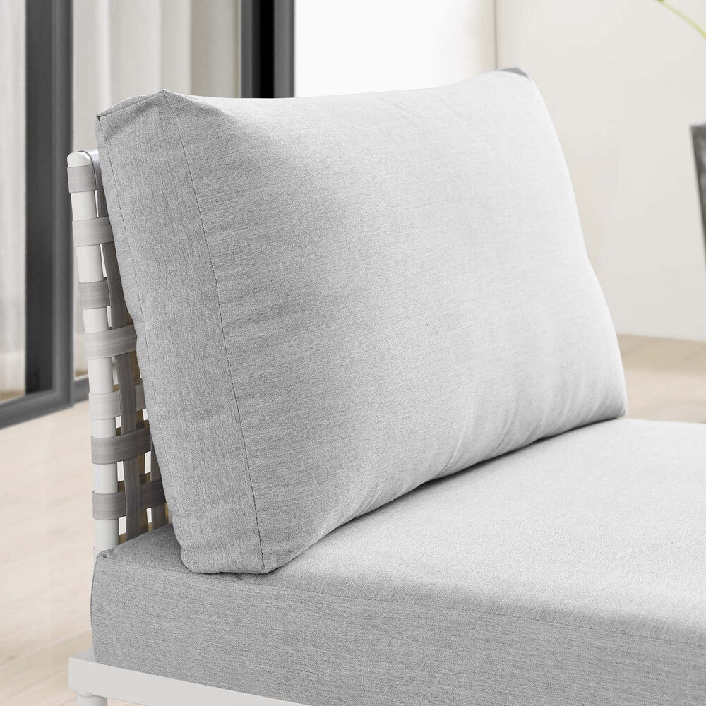 EEI-4957-TAU-GRY Harmony Sunbrella&reg; Basket Weave Outdoor Patio Aluminum Armless Chair by Modway