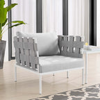 EEI-4956-GRY-GRY Harmony Sunbrella&reg; Outdoor Patio Aluminum Armchair by Modway