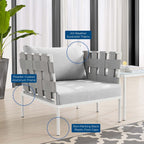 EEI-4956-GRY-GRY Harmony Sunbrella&reg; Outdoor Patio Aluminum Armchair by Modway