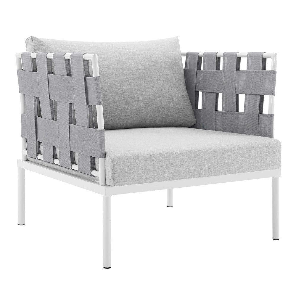 EEI-4956-GRY-GRY Harmony Sunbrella&reg; Outdoor Patio Aluminum Armchair by Modway