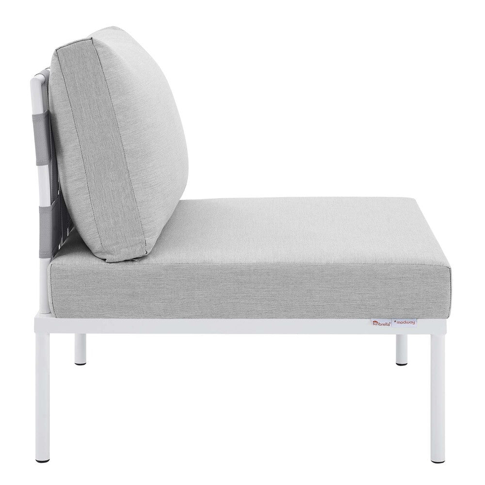 EEI-4960-GRY-GRY Harmony Sunbrella&reg; Outdoor Patio Aluminum Armless Chair by Modway