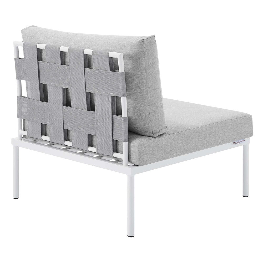 EEI-4960-GRY-GRY Harmony Sunbrella&reg; Outdoor Patio Aluminum Armless Chair by Modway