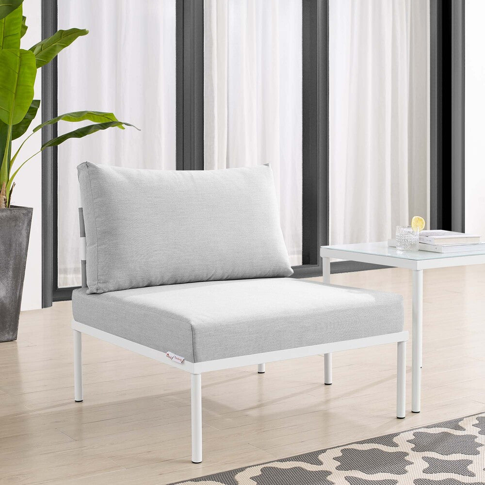 EEI-4960-GRY-GRY Harmony Sunbrella&reg; Outdoor Patio Aluminum Armless Chair by Modway