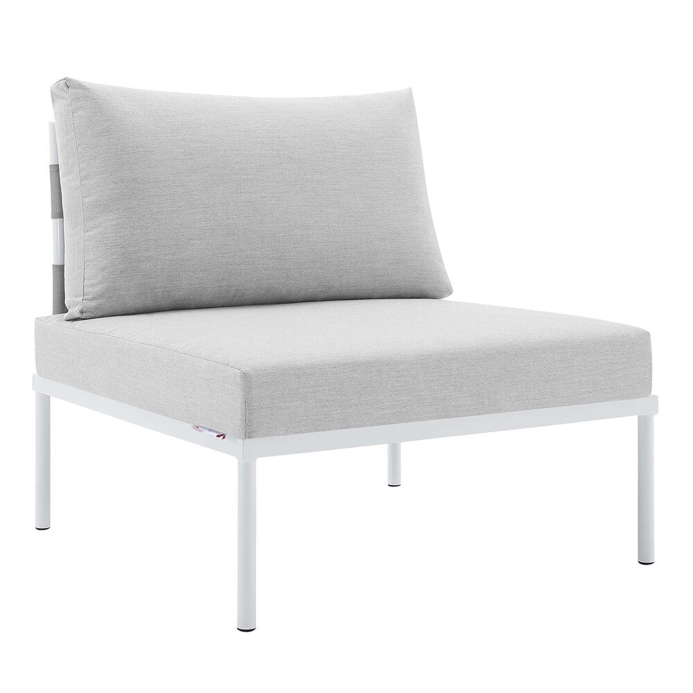 EEI-4960-GRY-GRY Harmony Sunbrella&reg; Outdoor Patio Aluminum Armless Chair by Modway