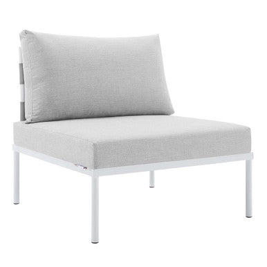 Modway EEI-4960-GRY-GRY Harmony Sunbrella&reg; Outdoor Patio Aluminum Armless Chair Gray Gray