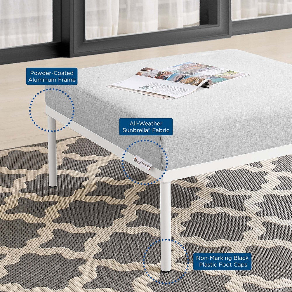 EEI-4969-GRY Harmony Sunbrella&reg; Outdoor Patio Aluminum Ottoman by Modway