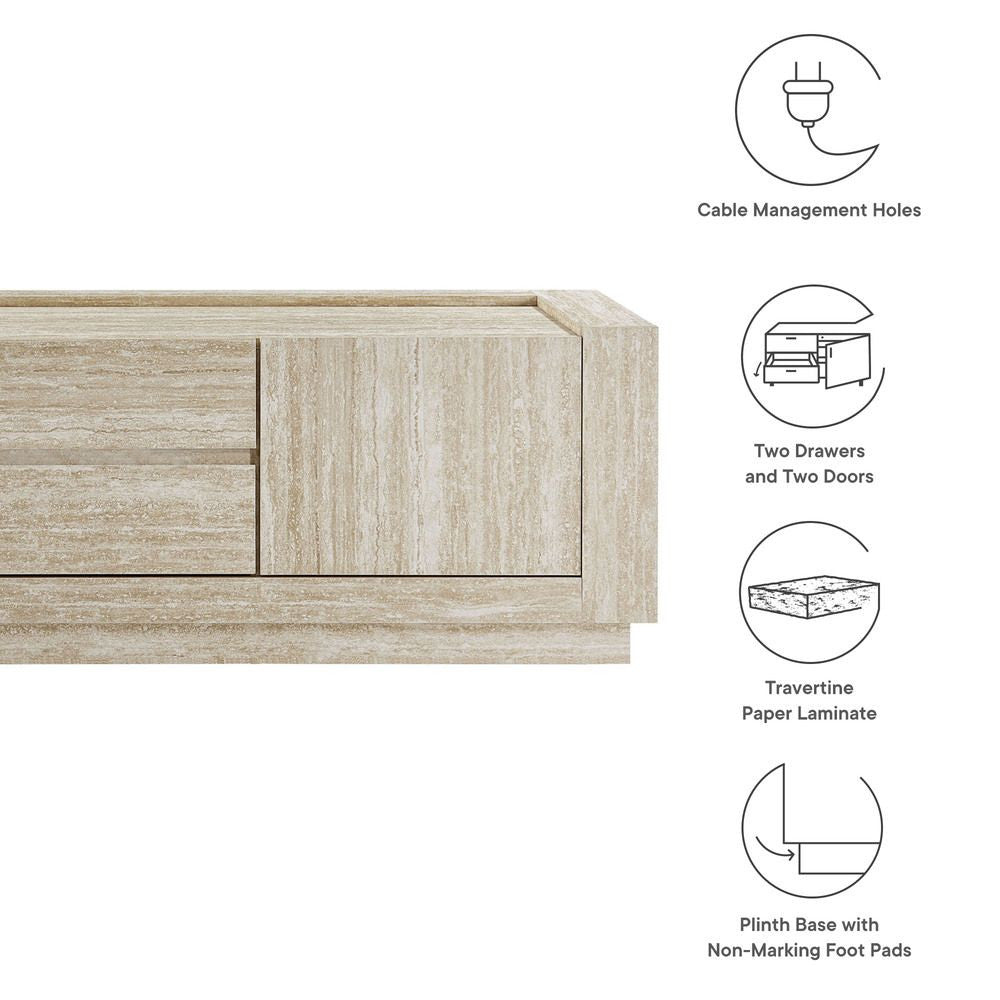 EEI-6907-TRA Hollis 59" Travertine TV Stand by Modway