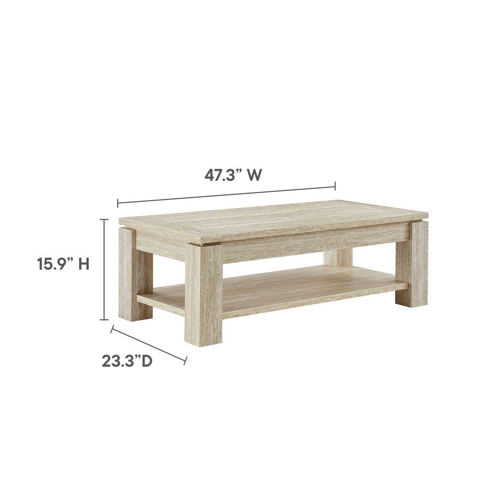 EEI-6908-TRA Hollis Travertine Coffee Table by Modway