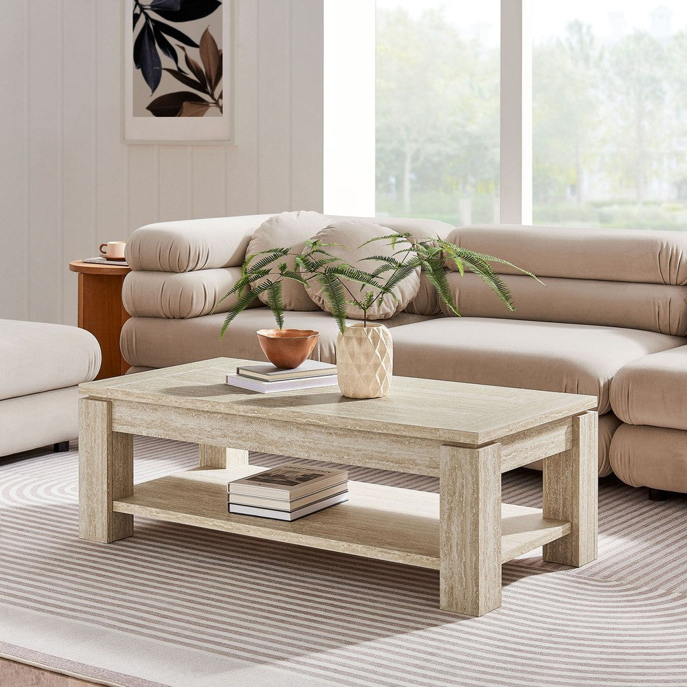 EEI-6908-TRA Hollis Travertine Coffee Table by Modway
