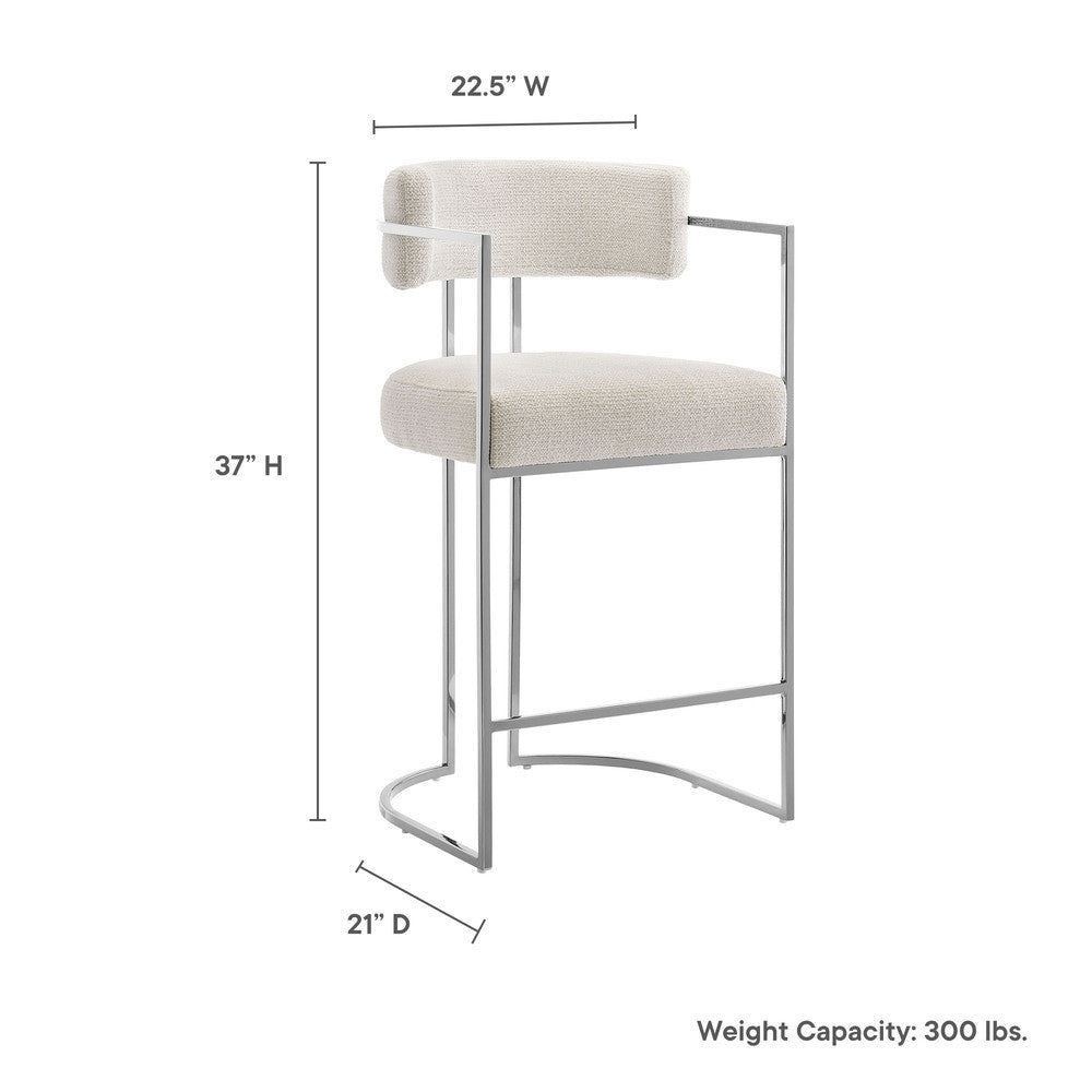 Modway Huron Curved Back Fabric and Metal Counter Stool by Modway-EEI-7227