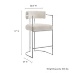 Modway Huron Curved Back Fabric and Metal Counter Stool by Modway-EEI-7227