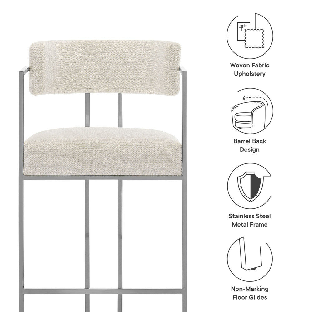 Modway Huron Curved Back Fabric and Metal Counter Stool by Modway-EEI-7227