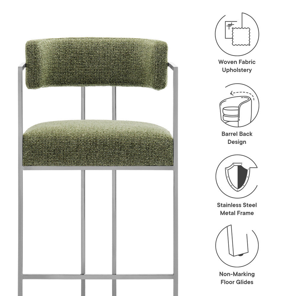 Modway Huron Curved Back Fabric and Metal Counter Stool by Modway-EEI-7227