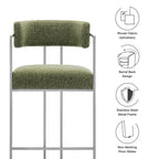 Modway Huron Curved Back Fabric and Metal Counter Stool by Modway-EEI-7227