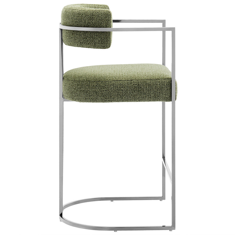 Modway Huron Curved Back Fabric and Metal Counter Stool by Modway-EEI-7227