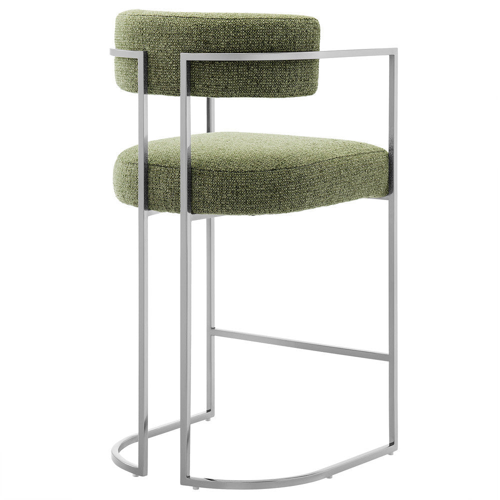 Modway Huron Curved Back Fabric and Metal Counter Stool by Modway-EEI-7227