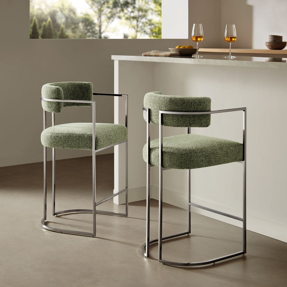Modway Huron Curved Back Fabric and Metal Counter Stool by Modway-EEI-7227