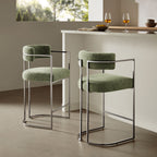 Modway Huron Curved Back Fabric and Metal Counter Stool by Modway-EEI-7227