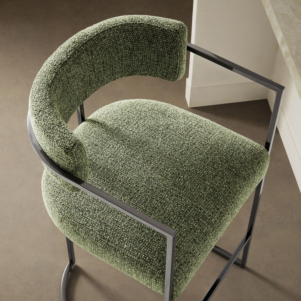 Modway Huron Curved Back Fabric and Metal Counter Stool by Modway-EEI-7227