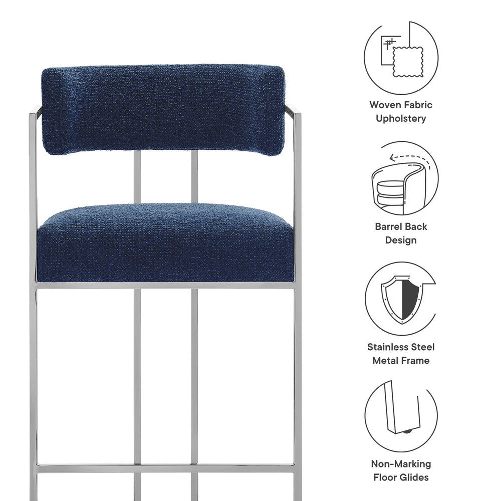 Modway Huron Curved Back Fabric and Metal Counter Stool by Modway-EEI-7227