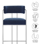 Modway Huron Curved Back Fabric and Metal Counter Stool by Modway-EEI-7227