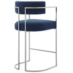 Modway Huron Curved Back Fabric and Metal Counter Stool by Modway-EEI-7227