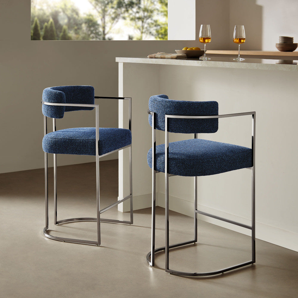 Modway Huron Curved Back Fabric and Metal Counter Stool by Modway-EEI-7227