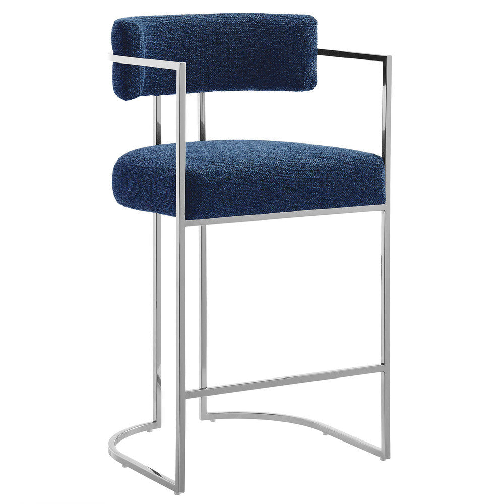 Modway Huron Curved Back Fabric and Metal Counter Stool by Modway-EEI-7227