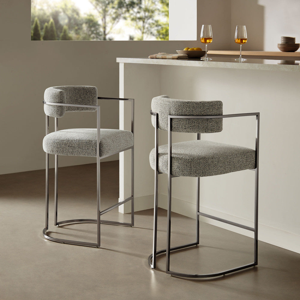 Modway Huron Curved Back Fabric and Metal Counter Stool by Modway-EEI-7227