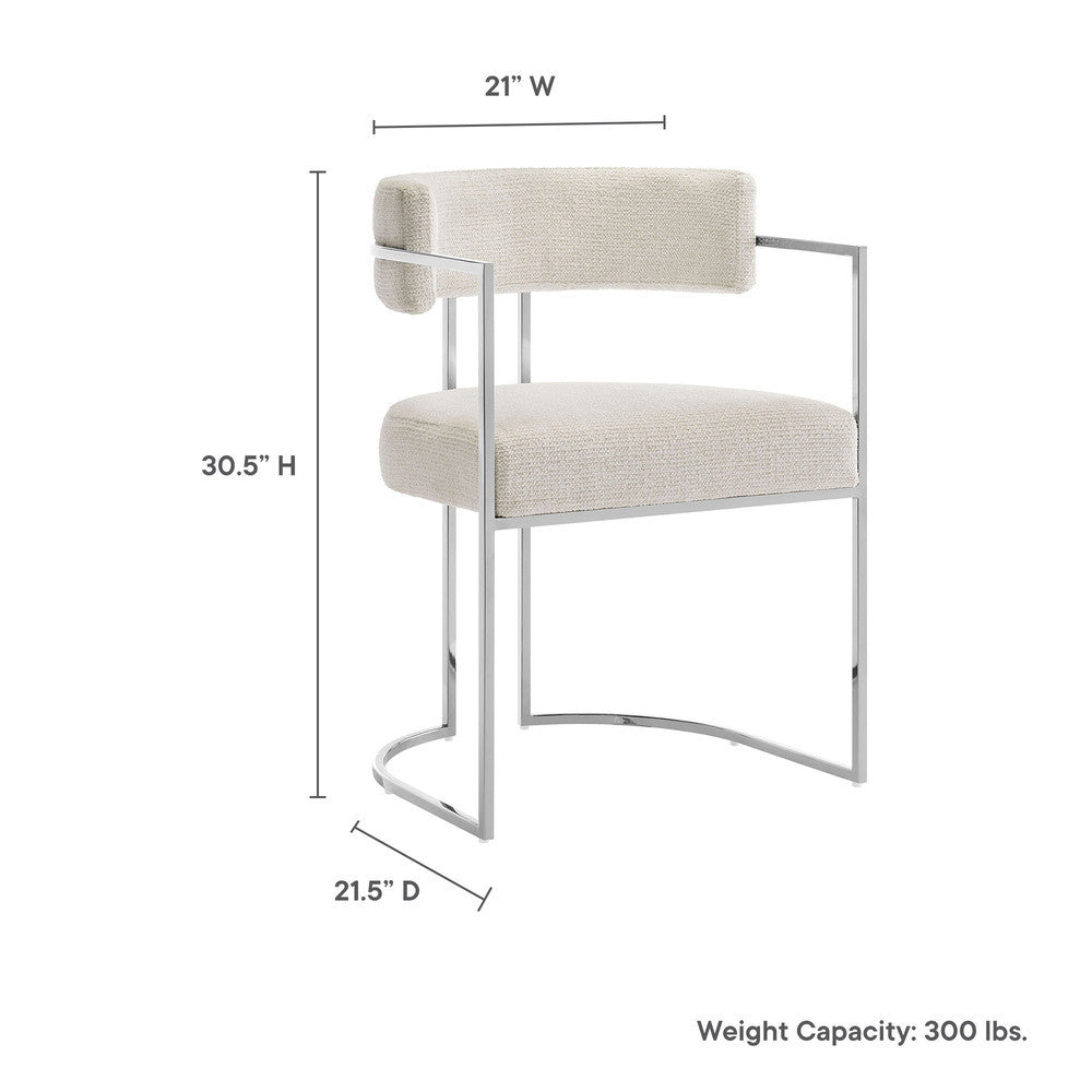 Modway Huron Curved Back Fabric and Metal Dining Accent Chair by Modway-EEI-7228