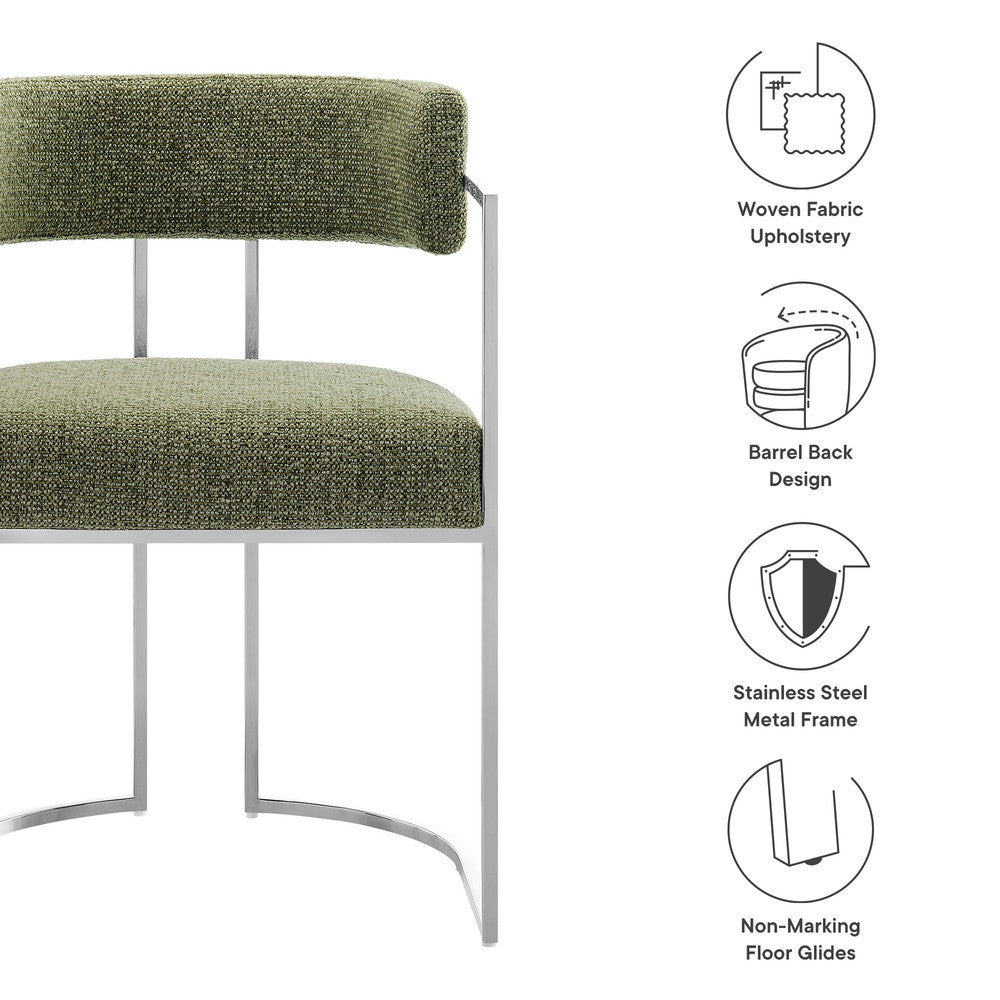 Modway Huron Curved Back Fabric and Metal Dining Accent Chair by Modway-EEI-7228