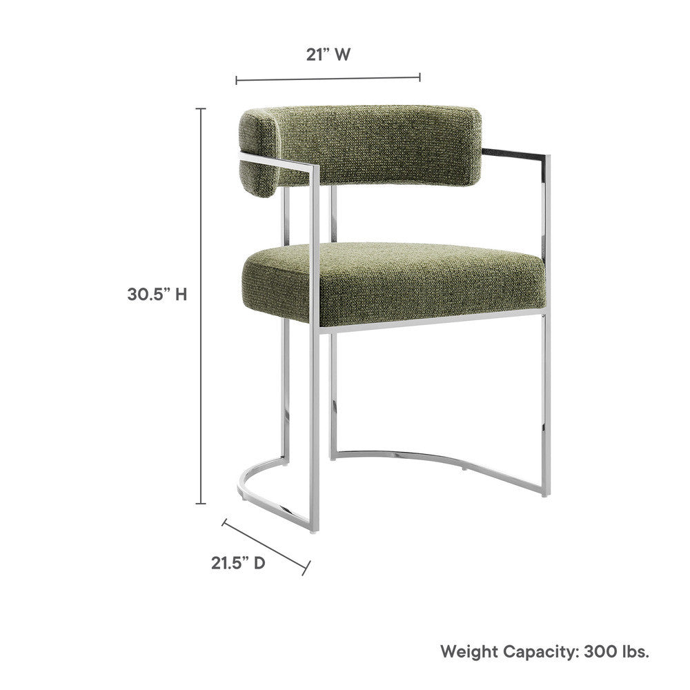 Modway Huron Curved Back Fabric and Metal Dining Accent Chair by Modway-EEI-7228