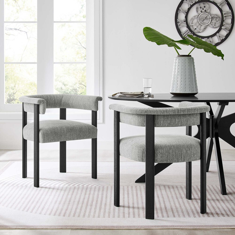 EEI-6776 Imogen Fabric Upholstered Barrel Dining Chairs Set of 2 by Modway