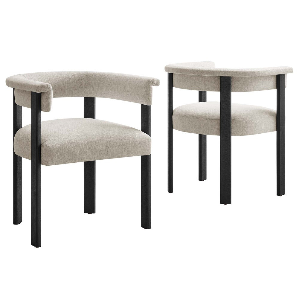 EEI-6776 Imogen Fabric Upholstered Barrel Dining Chairs Set of 2 by Modway
