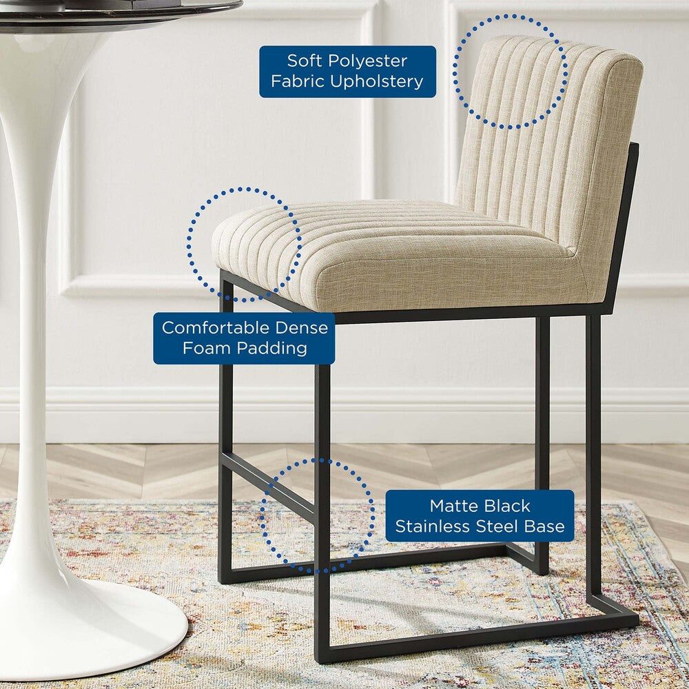 Modway Indulge Channel Tufted Fabric Counter Stool by Modway-EEI-4653-BEI